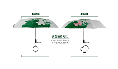 變（biàn）色傘前後對比（bǐ）